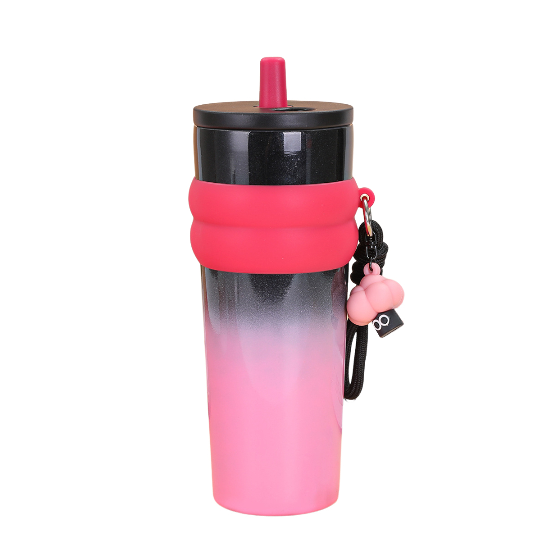 24oz Stainless Steel Straw Tumbler With Lifting Rope
