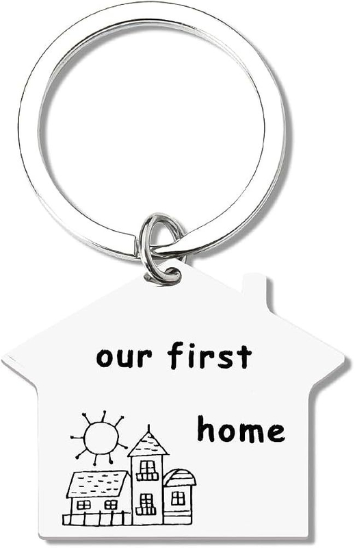Stainless Steel House-Shaped Keychain