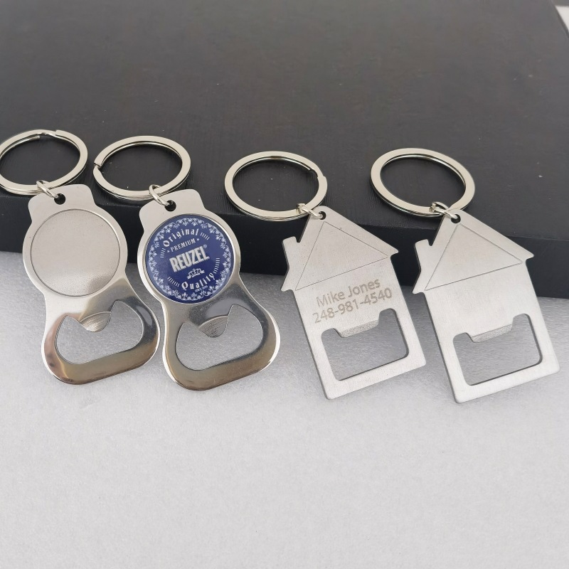 House-Shaped Bottle Opener Metal Keychain
