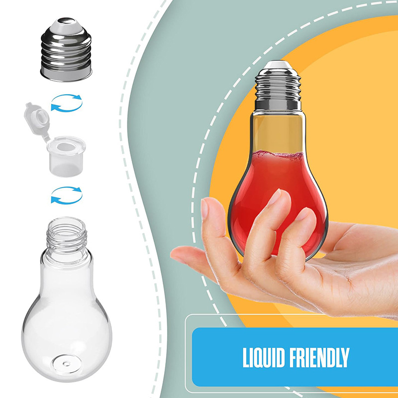 3.4 oz - 17oz Mini Big Light Bulb Plastic Cup Bottle