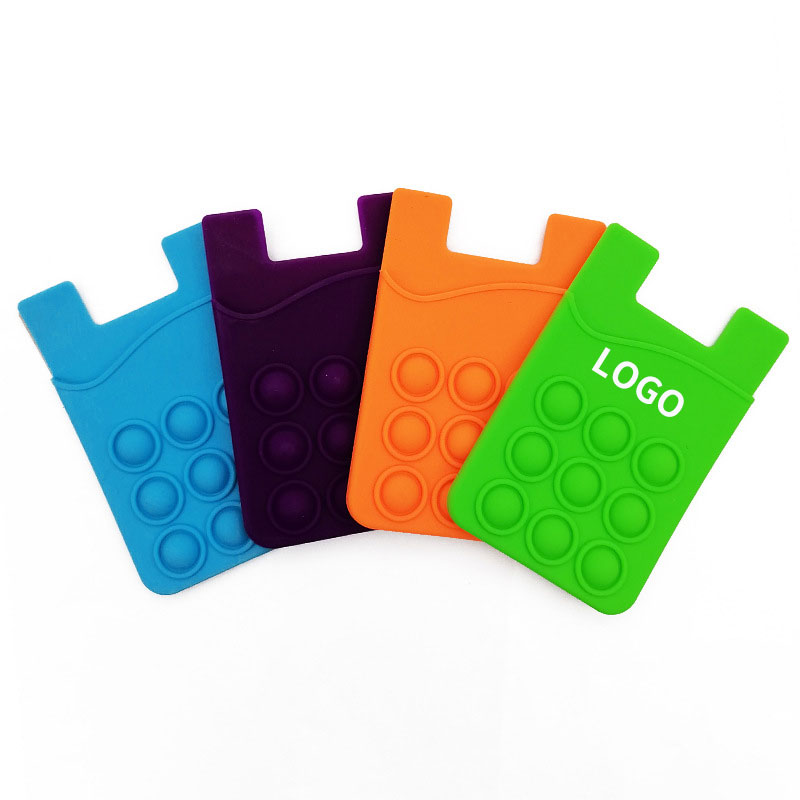Silicone Push Pop Cell Phone Wallets