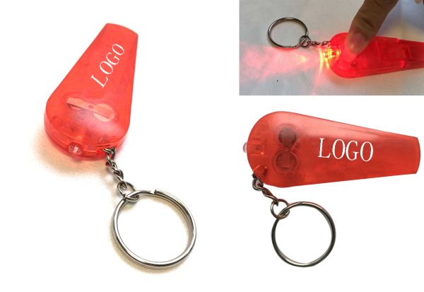 Whistle LED Light Keychain Key Ring