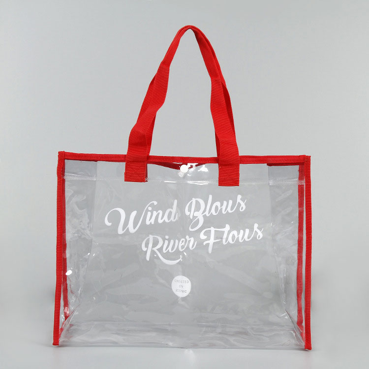 Plastic Buttons PVC Tote Bags
