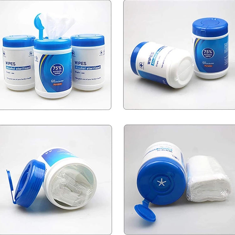60 Pieces Barrel Alcohol Wipes