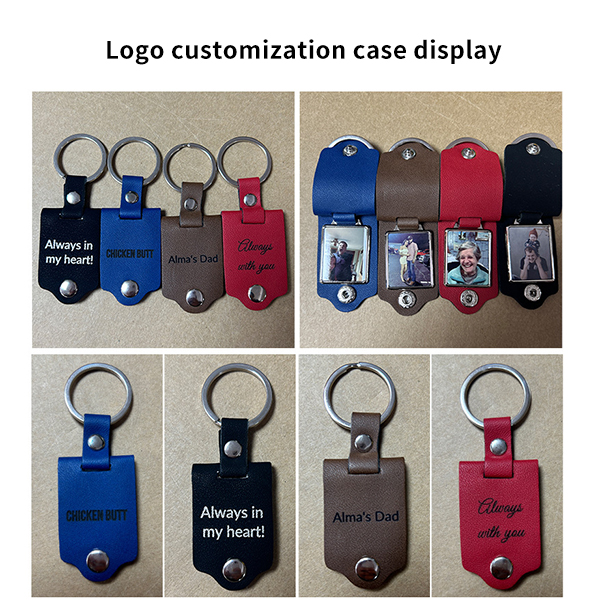 Blanks Leather Digital Photo Metal Key chains Laser Printing Key Rings