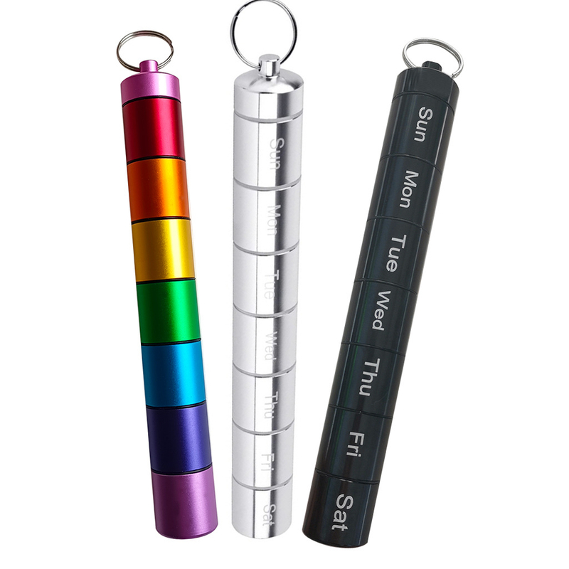 One-week Detachable Aluminum Pill Storage Bottle