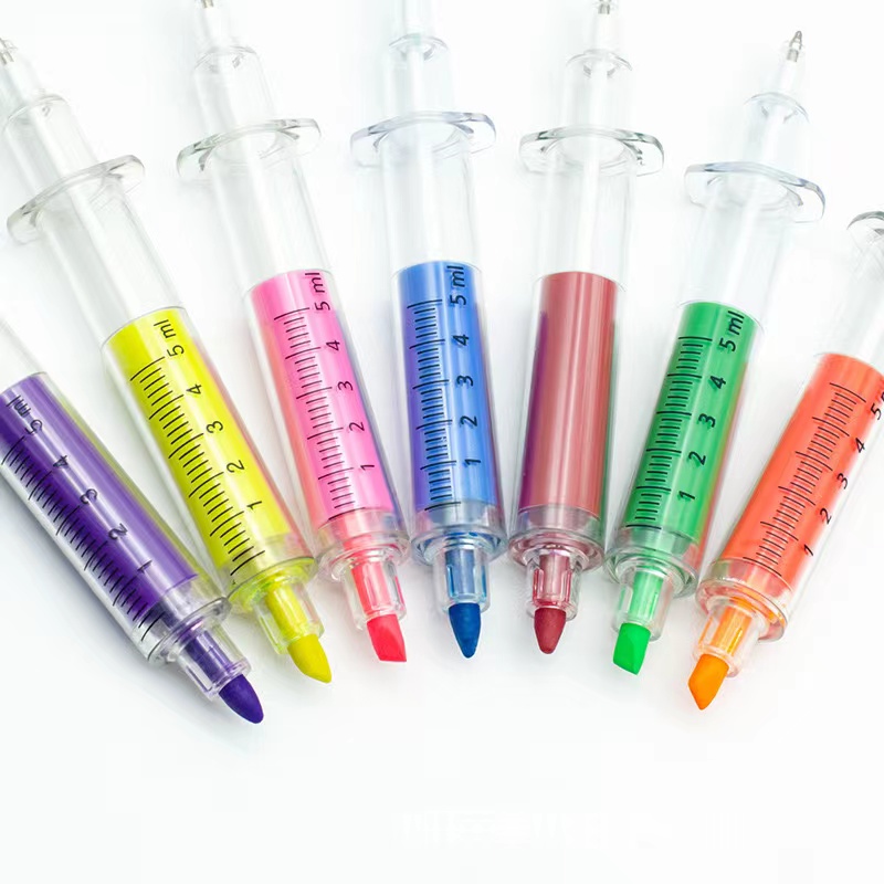 Syringe Ball Pens With Highlighter