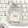 Acrylic Transparent Double Card Protective Cover Plastic Key Chain Display License