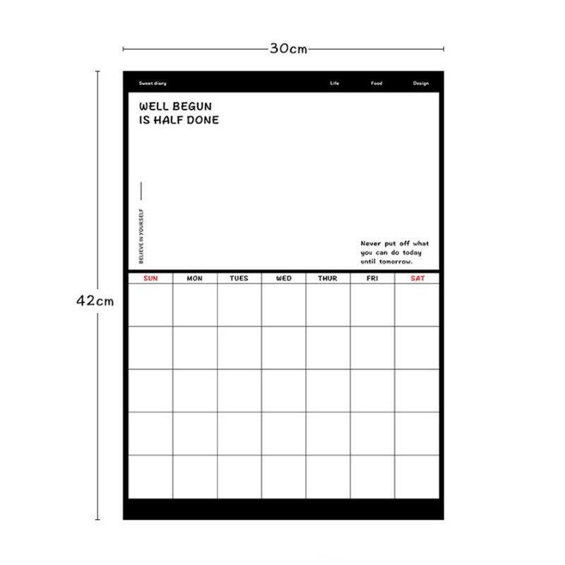 Fridge Pad Magnetic Monthly Weekly Daily Planner Whiteboard