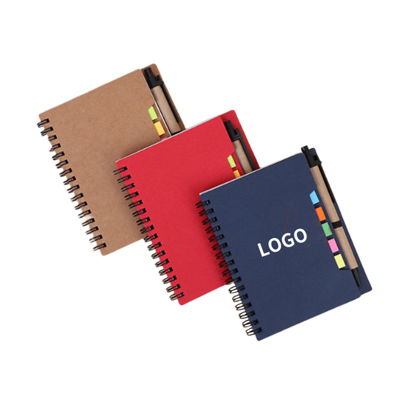 Premium Spiral Sticky Notes Notebook With Pen Set
