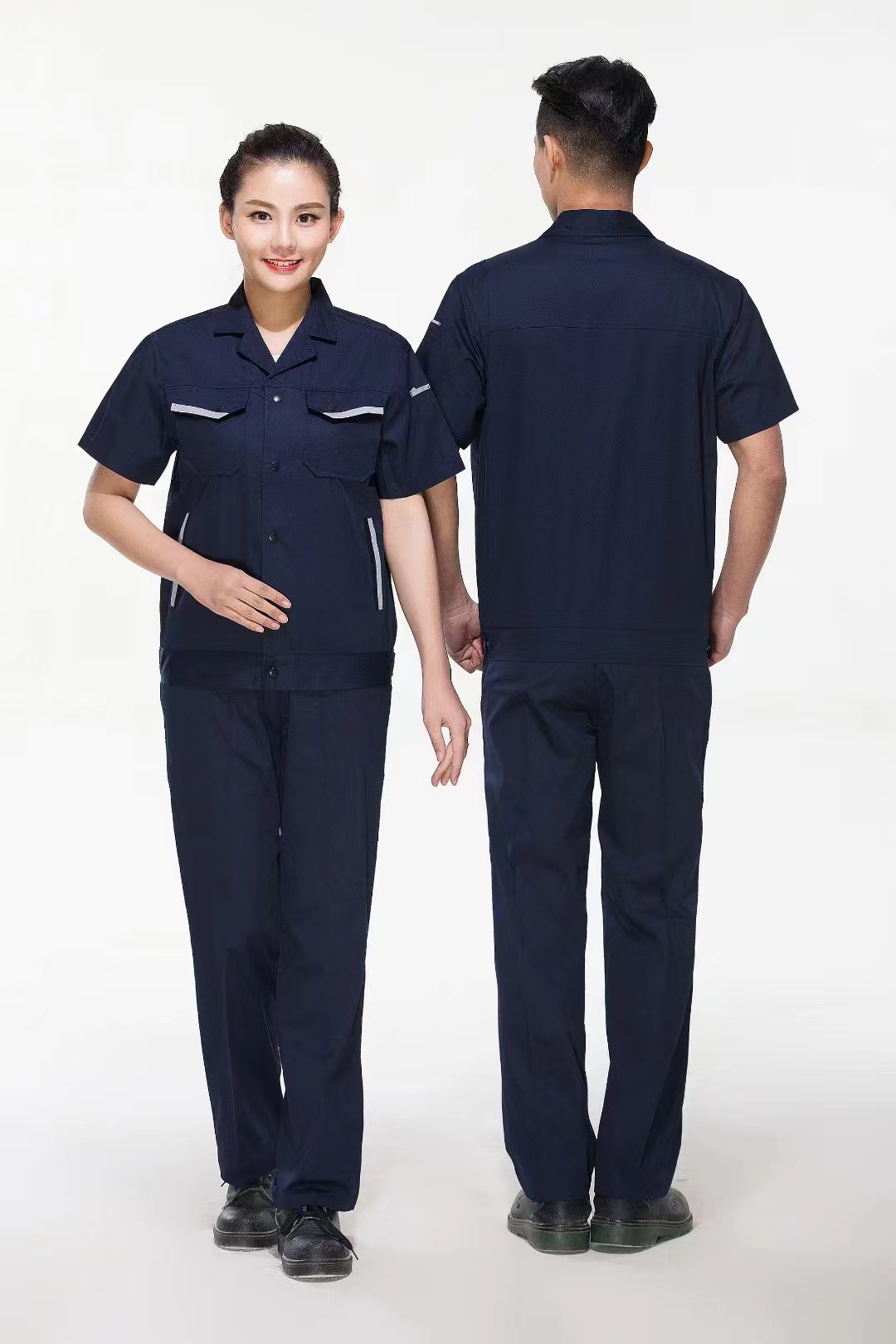 Utility Work Jacket Shirt Workwear Set Short Sleeve