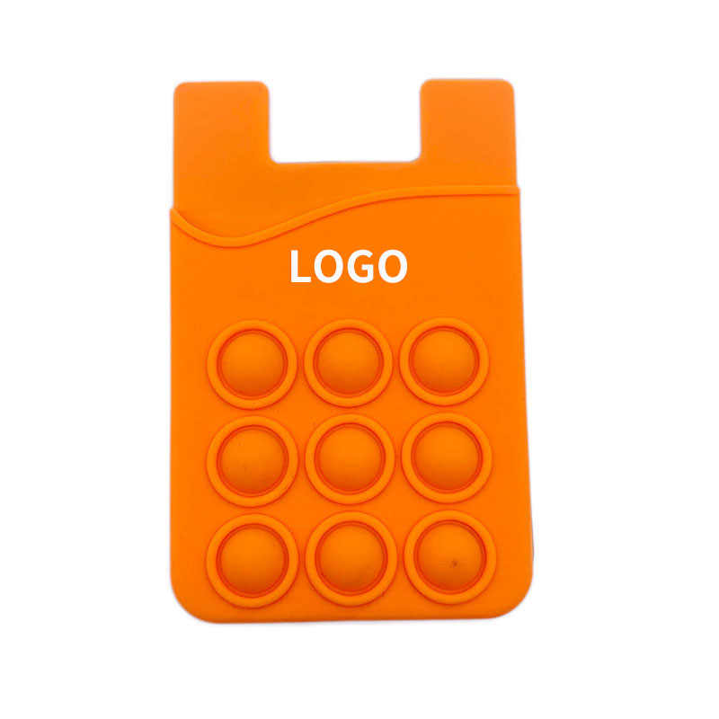 Silicone Push Pop Cell Phone Wallets