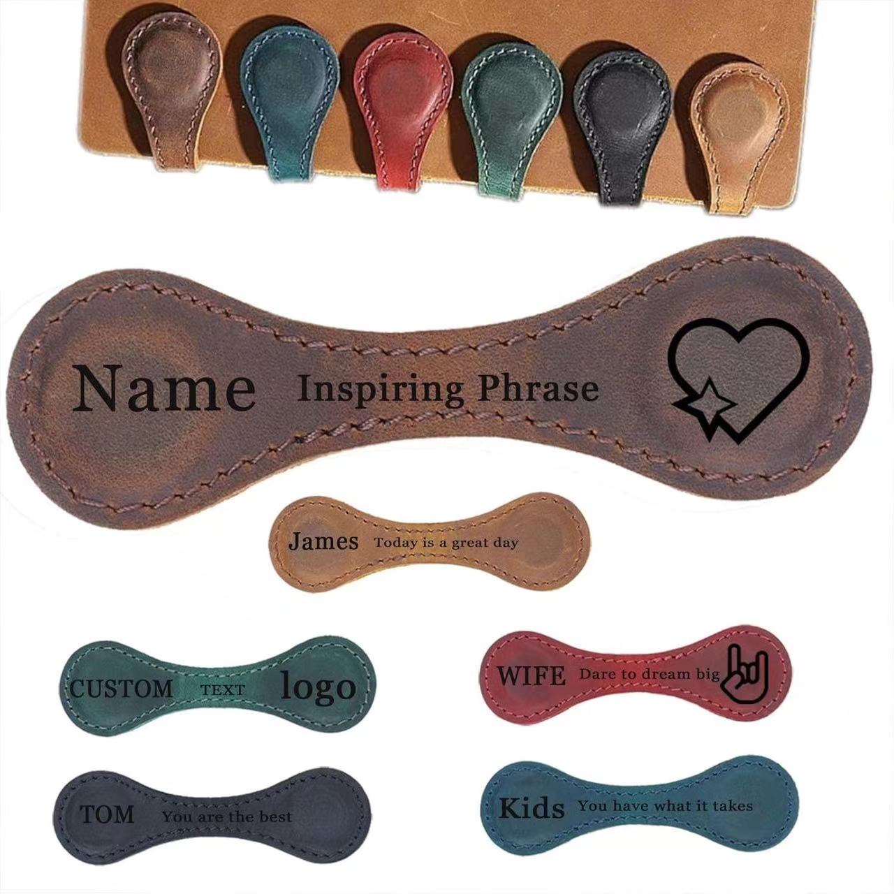Magnetic Leather Bookmark