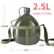 Portable Aluminium Military Army 2.5L Water Bottle 