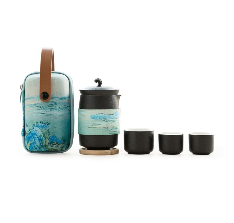 Portable Travel Tea Set Ceramic Kung Fu Tea Set Quick Guest Cup