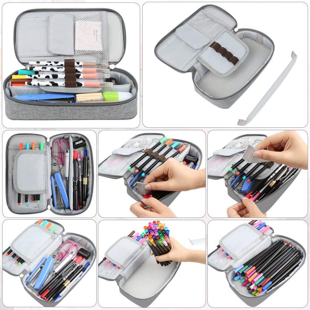 Pencil Case Big Capacity Pen Marker Holder Pouch Box Oxford Large Storage Stationery Organizer with Zipper for School Office