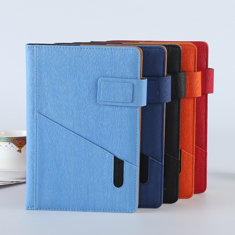 A5 Lined Journal Notebook with Pen Holder Personalized Hardcover Leather Journal Notebook with Gusseted Phone Pocket
