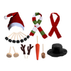 15pcs/16pcs Set Simulation Christmas Snowman Dress Up Set Accessories Funny Make Snowmen Family Tool Kit Decorative Suit