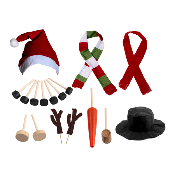15pcs/16pcs Set Simulation Christmas Snowman Dress Up Set Accessories Funny Make Snowmen Family Tool Kit Decorative Suit