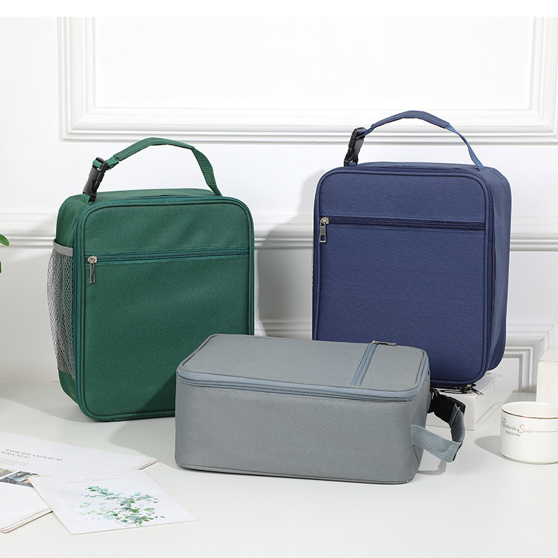 Rectangular Lunch Cooler Bag with Side Mesh Pockets