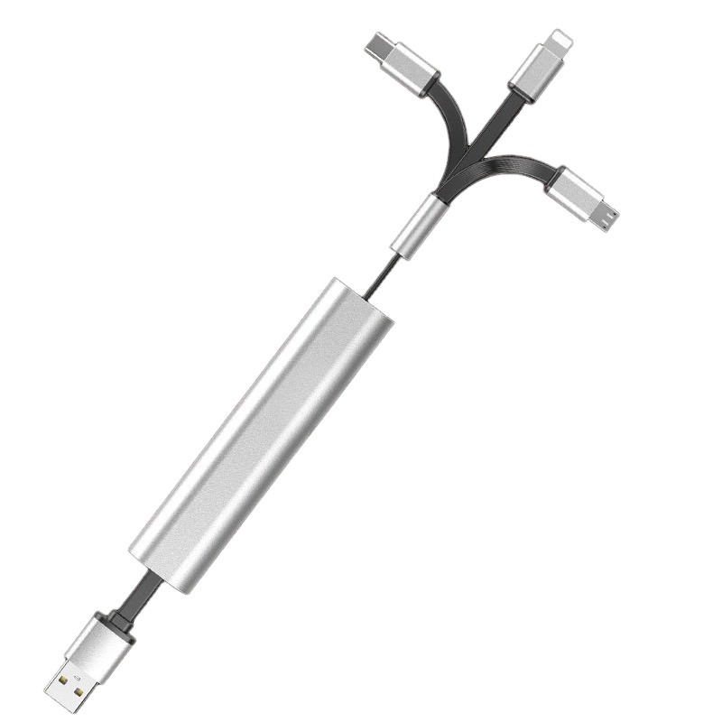 Zinc Alloy Three In One Fast Charging Data Cable
