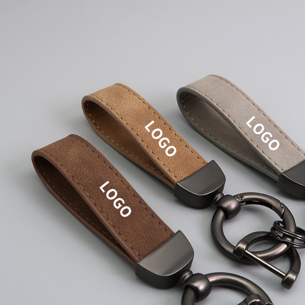 Leather Loop Keychain With 3 Keyrings and 1 Screwdriver