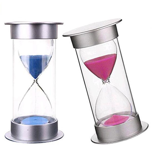 Fall-proof Silver Cover Hourglass Timer Quicksand Bottle