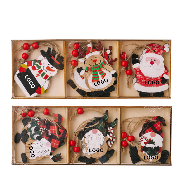 New Christmas Decorations Wooden Pendant Santa Claus