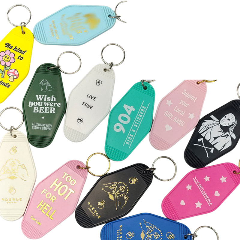 Colored Diamond Shaped Plastic Keychain