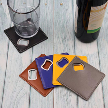 Square Leather Coaster Bottle Opener