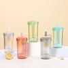 12oz Anti Scald Double-layer Office Straw Cup