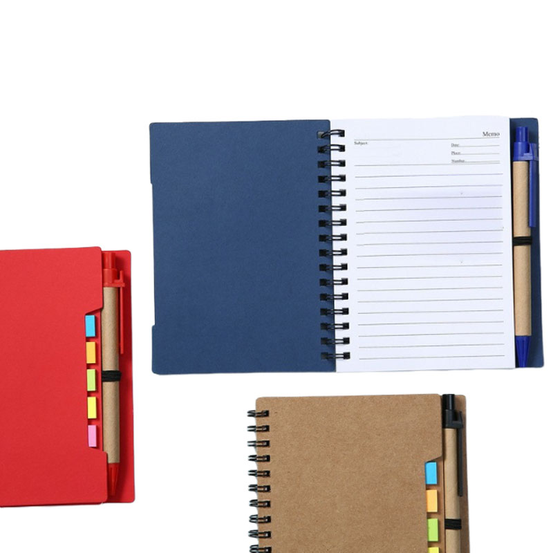 Premium Spiral Sticky Notes Notebook With Pen Set