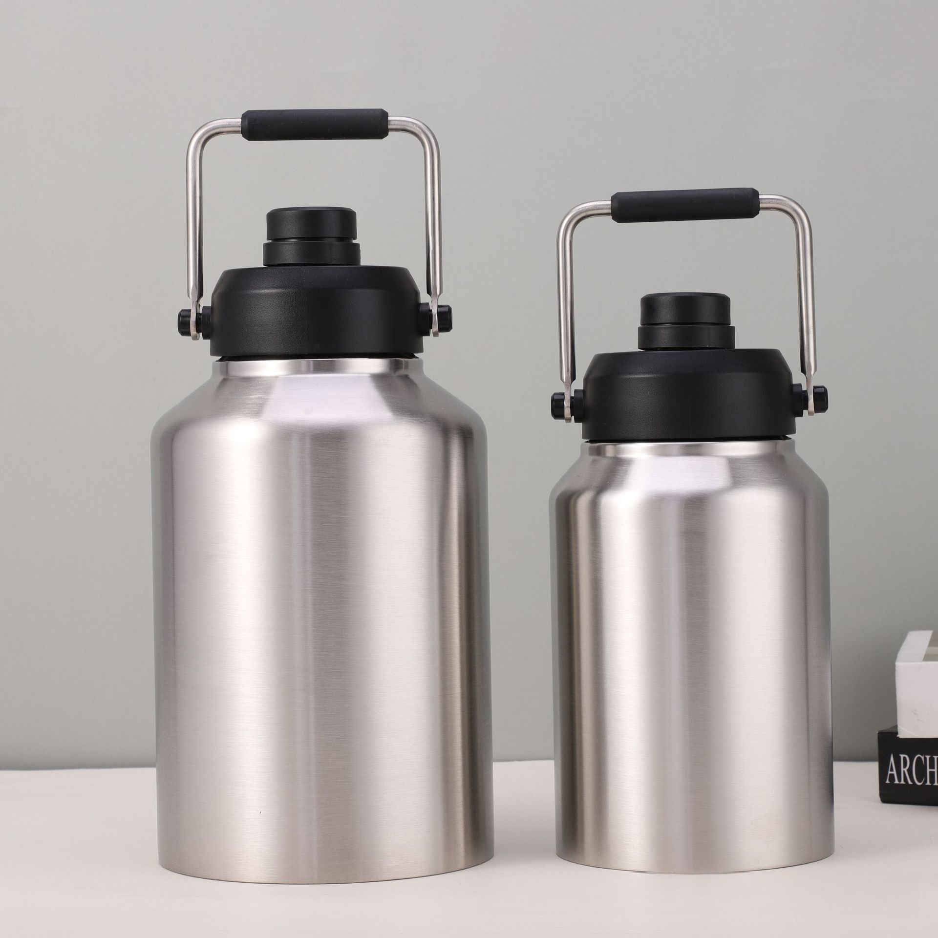 128oz Large Insulated Stainless Steel Jug Ice Bucket Bottle