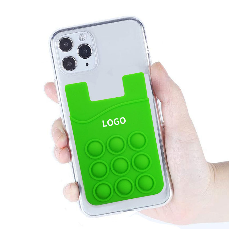 Silicone Push Pop Cell Phone Wallets