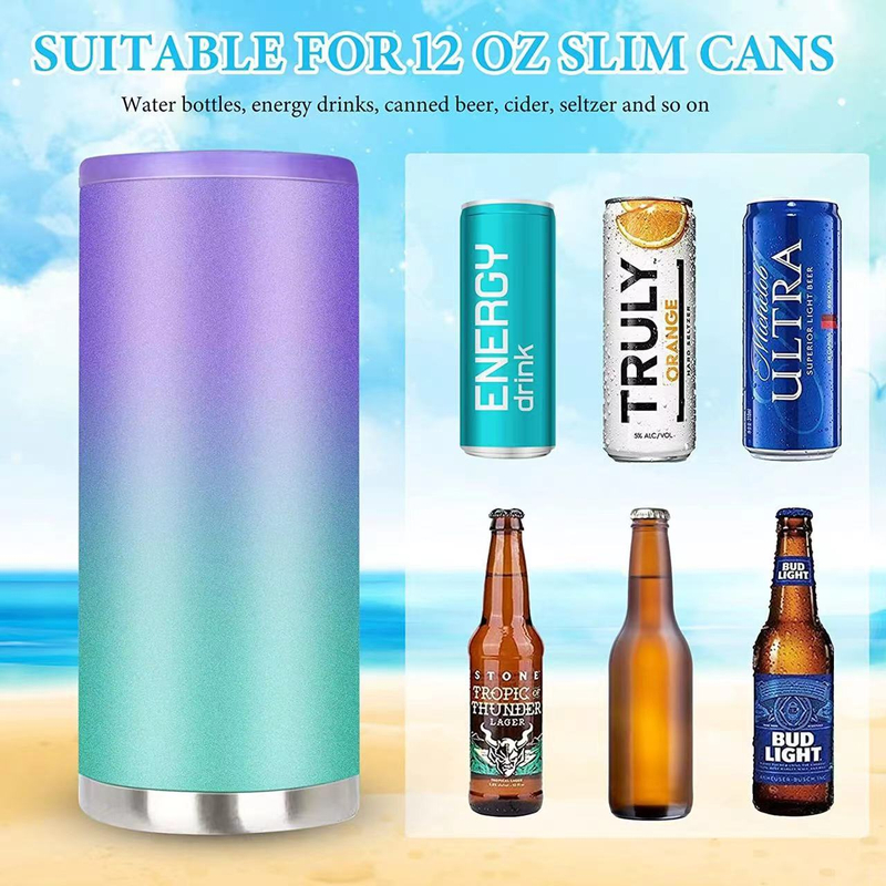 12oz Stainless Steel Slim Can Cooler