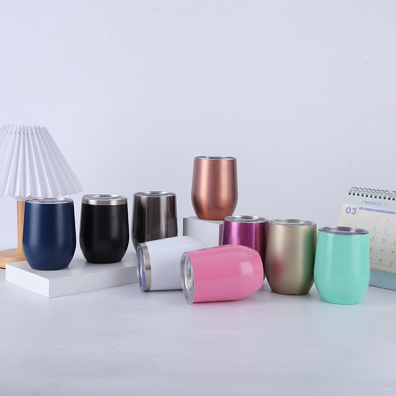 12oz Egg Shell Stainless Steel Tumbler Travel Mugs