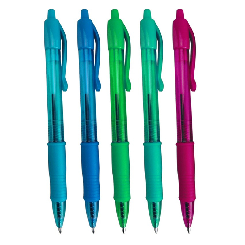 Plastic Ballpoint Pen With Rubber Grip