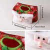 Tissue Box Cover Rectangular Santa/Snowman Tissue Holder Paper Towel Holder Christmas Decorations