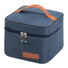 Cationic Leather Patch Square Lunch Cooler Bag