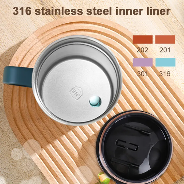 400ml Stainless Steel Coffee Mug with Rotating Lid