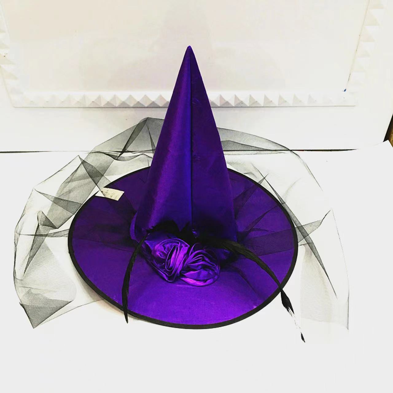 Witch Hat with Rose Net