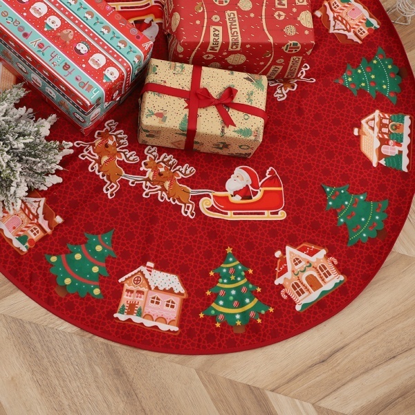 New Cartoon Round Elk Christmas Tree Decoration Base Mat