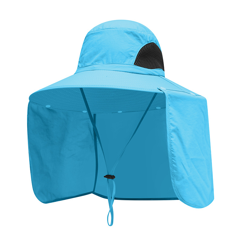 Wide Brim Bucket Sun Visor Hats With Neck Flap