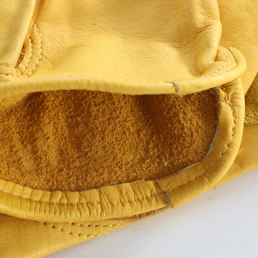 Cowhide Leather Work Gardening Gloves Separate Fingers