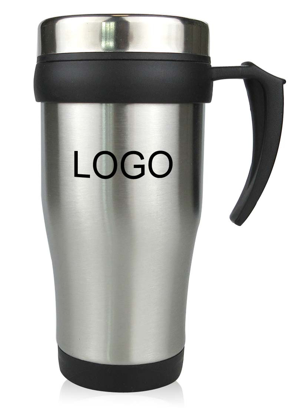 15 Oz. Stainless Steel Travel Mug With Handle
