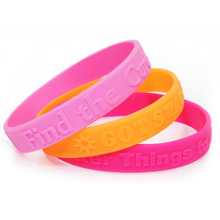 Customized Embossed Silicone Wristbands