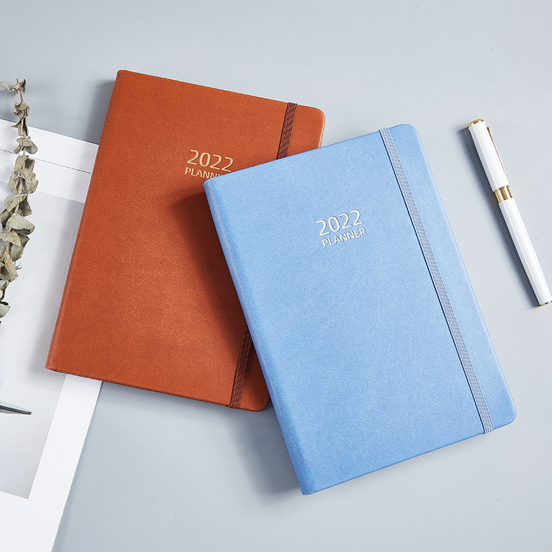 2022 Daily Planner Calendar and Gratitude Journal A5 Organizer Planner Vegan Leather Hardcover