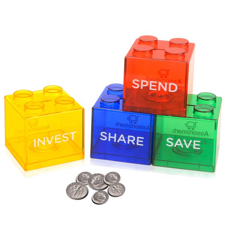 Colorful Kids Saving Coins Plastic Money Box Piggy Bank
