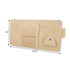 Car Sun Visor Organizer PU Leather Car Storage Pouch with Multi-Pocket Net Zipper for Card, Ticket, Pen, CD, Sunglass Holder