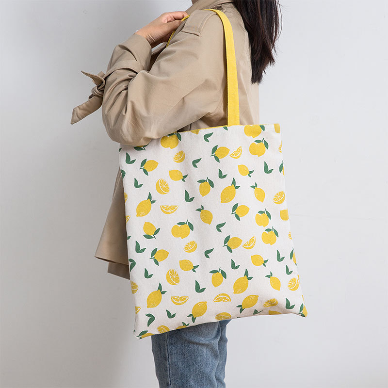 Double-sided Reusable Canvas Tote Bags for Women Full Print Tote Grocery Bag for Shopping
